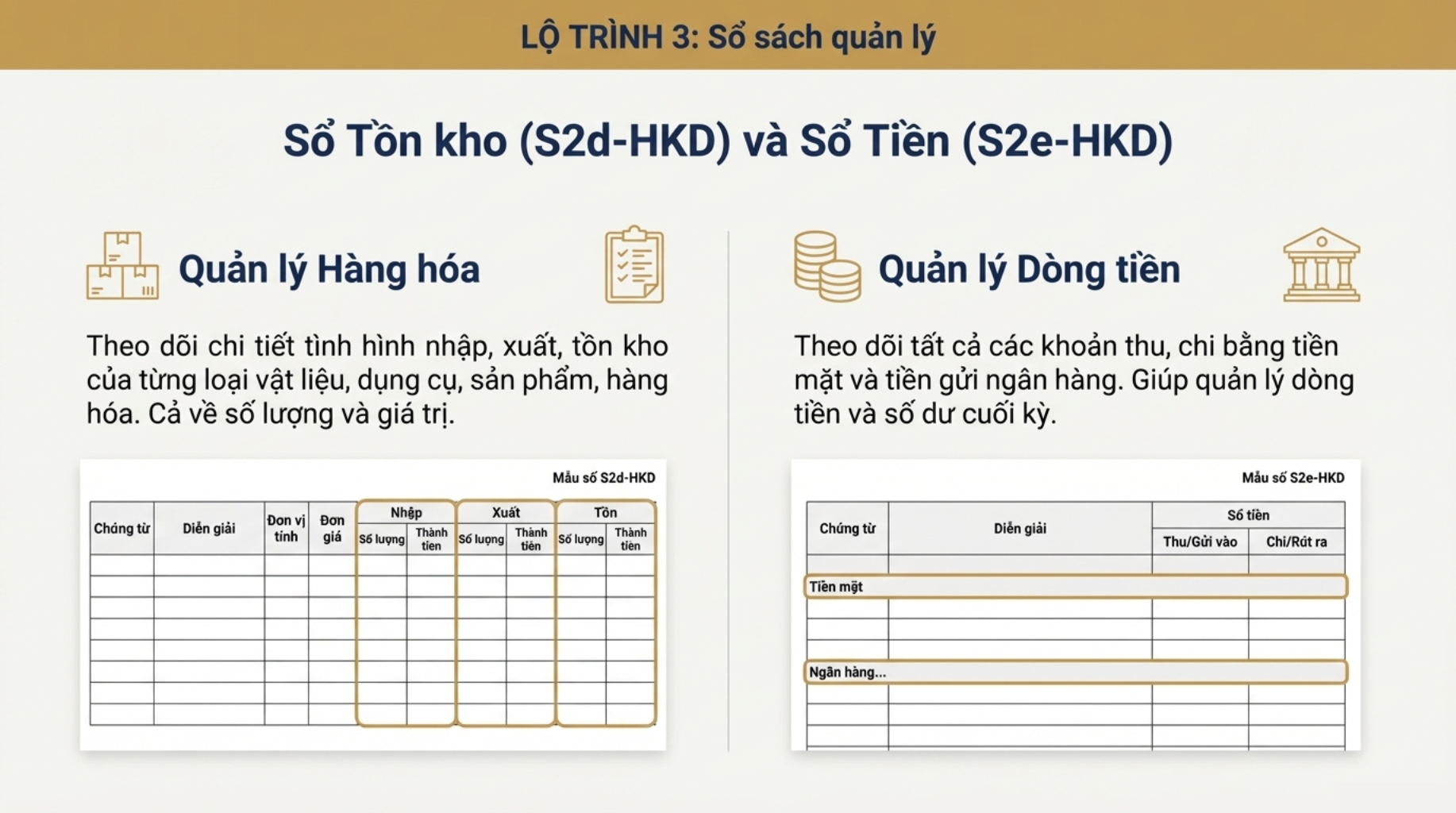 Sổ sách quản lý chi tiết cho hộ kinh doanh